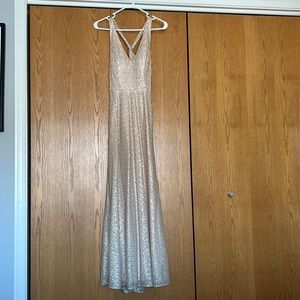 Kennedy Blue Champagne beaded Bridesmaid Dress